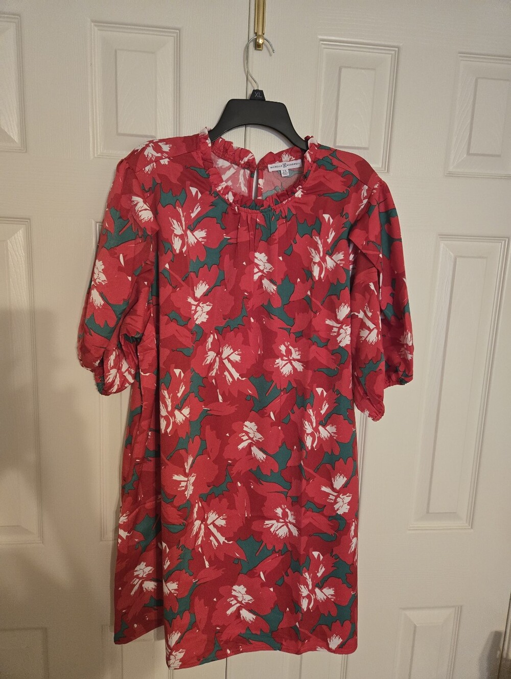 Michelle McDowell Red Floral Shift Dress